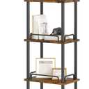5-Tier Tall Bookshelf, Narrow Bookshelf Storage Rack with guardrail, Corner Shelf for Living Room, Bedroom, Bathroom, 11 x 14 x 59 Inches, Rustic Brown and Black