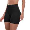 ATHVOTAR Workout Gym Shorts Women, High Waisted Seamless Butt Lifting Scrunch Butt Sports Shorts (Black, L)