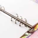 A6 A5 6-Holes Colorful PVC Cover Personal Organizer with Snap Button Closure File Folder for Loose Leaf Sheet Notebook (Orchid Bouquet, A5 Combo)