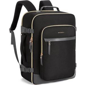 BAGSMART Travel Backpack for Women, Large 40L Carry-On Backpack Fits 17.3 Inch Laptop, TSA Approved Water-Resistant Weekender Gym Backpack, Black