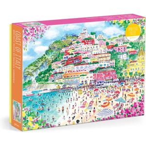 Galison Coast of Italy  1000 Piece Michael Storrings Jigsaw Puzzle Featuring Beautiful Artwork of Positano Italy Summer Beach
