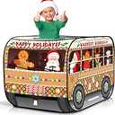 ArtCreativity Christmas School Bus Pop Up Tent for Kids – Fun Pop Up Play Tent with Carry Bag, Perfect Christmas Theme for Indoor Decor, School Bus Tents Toy, 43.5 x 28 x 26.5 Inches