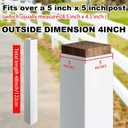 1 Pcs, 5 x 5 x 48 Inches(Actual 4.5 x 4.5) Post Sleeve Vinyl Post Wrap Cover White Column Wraps for Porch Weatherproof for Lasting Durability Easy Installation on Patio Decks Porches Mailbox