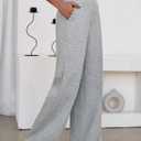 Aleumdr Women's Wide Leg Pants High Waist Casual Pants Fall 2025 Sweatpants Lounge Work Pants Slack with Pockets (Gray, L)