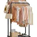 Sakugi Clothes Rack - Clothing Rack with Storage Mesh Shelf & Casters, Heavy-Duty Metal Clothing Rack for Hanging Clothes, Dresses, Coats, Large Load Capacity, Easy Assembly, Black, 28.0"x16.0"x59.0"