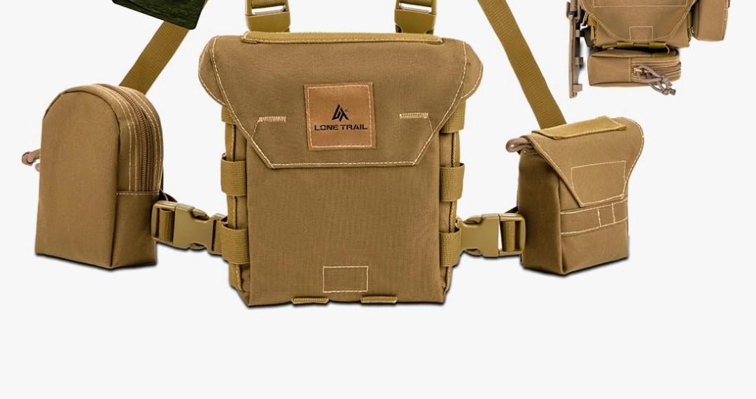 Lone Trail Waterproof Binocular Harness Chest Pack - Lightweight Bino Harness With Rangefinder Pouch | Binocular Case with Silent Magnetic Closure and MOLLE System