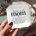 Mother's Day Birthday Gifts for Mom 2026 - Trinket Dish for Decor, Bonus Mom Gifts from Daughters Son, Nana Gigi Mother In Law Gift, Ceramic Jewelry Tray for Rings Earrings Necklaces Bracelet Keys