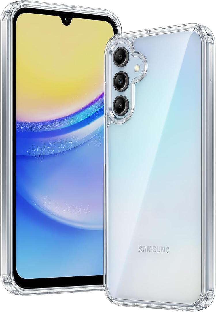 FNTCASE for Galaxy A15-5G Phone Case: for Samsung Galaxy A15-5G Clear Case Military Grade Drop Protection Anti Yellowing Cell Phone Cover - Rugged Shockproof Protective Transparent Cases (Clear)