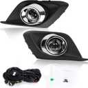 RP Remarkable Power, FL7071 Fit For 2014-2016 Mazda 3 Fog Lights Clear Lens Bumper Lamps Kit