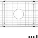Sink Bottom Grid 24-1/8" x 12-5/8", Centered Drain with Corner Radius 1-1/2", Sink Protector with Rear Drain for Single Sink Bowl (24.1"W x 12.6"D x 1"H)