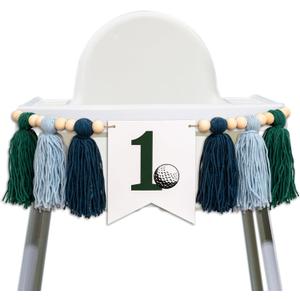 Golf First Birthday High Chair Banner - Golf-Themed 1st Birthday/Anniversary/Baby Shower Party Decorations Supplies Tassel Banner, Golf Sign Party Backdrop Wall Decor Tassel Garland