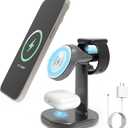 Wireless Charging Station for Magsafe Charger Stand,Fast Wireless Charger for iPhone Stand,3 in 1 Magnetic Phone Charger for Apple Watch,for Airpods,for Magsafe Charging StationGray
