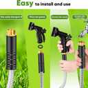 Garden Hose Metal 100FT, Stainless Steel Heavy Duty Water Hose With 10 Function Nozzle, No-Kink, Tough & Flexible, Sturdy and Lightweight, Rust Proof for Yard, Outdoor, RV