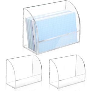 2 Pack Index Card Display Stand 3x5 Acrylic Card Holder for Desk File Note 4x2.4x5.4 Inch Clear Postcard Stand Index Card Rack Acrylic Business Card Stand for Office Business Classroom (No Card)