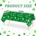 2 x 3Pcs St Patrick's Day Tablecloth Kit Spring Lucky Shamrock Disposable Table Cover Green White Waterproof Table Cloth for St Patrick's Day Parties Irish Themed Gatherings Holiday Party Decorations