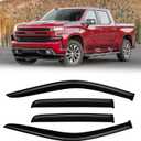 Rain Guards for 2019-2026 Chevy Silverado/GMC Sierra 1500 Double/Extended Cab, 2020-2026 Silverado/Sierra 2500HD 3500HD Out-Channel Window Visor Shields Vent Deflector Shade Wind Dark Smoke, 4PCS