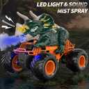Bennol Remote Control Dinosaur Truck Toys for Kids Boys 3-5 4-7, 2.4GHz RC Dino Car Toys with Light, Sound & Spray, Indoor Outdoor All Terrain Electric RC Monster Car Gifts for 3 4 5 8 10 12 Boys Kids