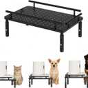 Raised Pet Feeder Stand for Cats & Dogs Neck Health, Metal Holder for Pet Automatic Feeders, Pet Water Dispenser Stand, Adjustable Height Elevated Shelf for Most Pet Feeders & Water Dispensers