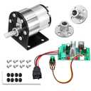 Copkim 12v Dc Geared Motor Kit (1000rpm High Speed), JGB37-520 Motor with CCM6N DC PWM Speed Controller, 6mm D-Shaft Flange and Bracket