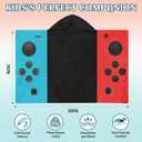 Game Controller Hooded Towel for Kids - Wearable 30"x50" Flannel Poncho, Gamer Toddler Beach Towels for Pool, Travel, Swim - Ultra Absorbent Quick Dry Birthday Gift for Boys, Teens (Blue/Black/Red)