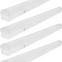 4FT LED Linear Strip Light Fixture, 4 Foot LED Shop Lights 40/32/24W 35/40/5000K CCT Selectable, Surface Mount and Hanging Ceiling Lighting Fixture for Garage, Warehouse, Workshop, Supermarket (4)