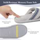 Flip Flops House Slippers for Women Indoor House Shoes with Soft Terry Cloth Ladies Thong Slippers with Non-Slip Sole and Memory Foam Grey (Gray)