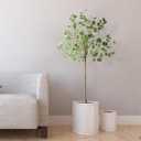 Artificial Eucalyptus Tree,5Ft Tall Fake Potted Tree Silk Faux Eucalyptus Tree with Plastic Nursery Pot, Artificial Plants for Home Office Indoor Decor