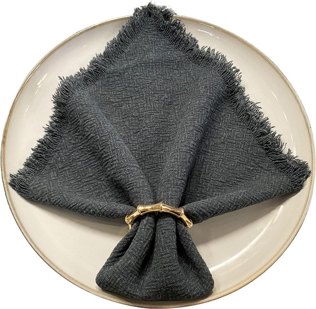 Kintyno Napkin Rings Set of 12 Bamboo Knuckles Style Gold Napkin Holder Ring for Table Decoration,Wedding,Family Dinner,Party, Christmas,Thanksgiving Day,Birthday