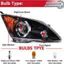 Headlights Assembly for 2007-2011 Honda CR-V CRV EX EX-L LX SE