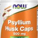 NOW Foods Supplements, Psyllium Husk Caps 500 mg, Non-GMO Project Verified, Natural Soluble Fiber, Intestinal Health*, 500 Veg Capsules (EXP 02/01/30)