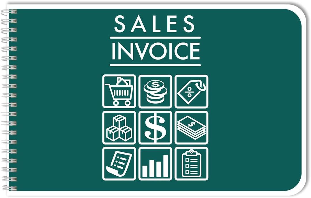 BookFactory Sales Invoice Book/Carbonless Sale Tracking Journal - Wire-O, 8.5'' x 5.5'', 100 Pages (50 Sets of Pages) Contains Duplicate Pages (Made in USA)