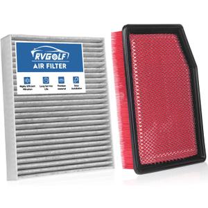 RVgolf Engine+Cabin Air Filters Set Fit for 2019-2025 2026 Chevrolet Silverado 1500＆GMC Sierra 1500, 2021-2025 2026 Suburban Engine Filter Replacement AC Air Filter Accessories# CF11966 84121217