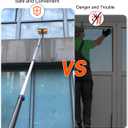 26FT Reach Window Squeegee for Window Cleaning Kit with 5-20 Foot Telescoping Extension Pole, 2 in 1 Window Squeegee, Cobweb Duster, Dust Kit Window Washing Kit for Car, Shower Glass Door