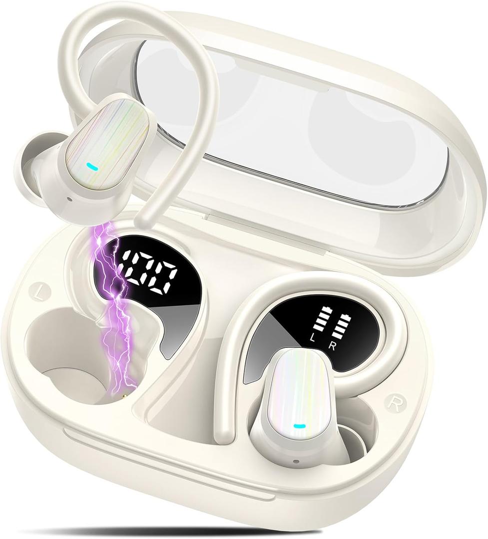 OYIB Language Translation Earbuds Real Time, 3-in-1 Translator Earbuds with 6 Translation Modes/164 Language, 50H Bluetooth 5.4 Headphones Translating Device for Travel/Business//Leaning, White