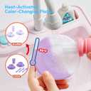 lalalark Color Changing Play Sink with Running Water, Toddler Sink with Electric Dishwasher, Chopping Sounds and Automatic Water Cycle System, Water Table for Toddlers 1-3 Birthday Gift