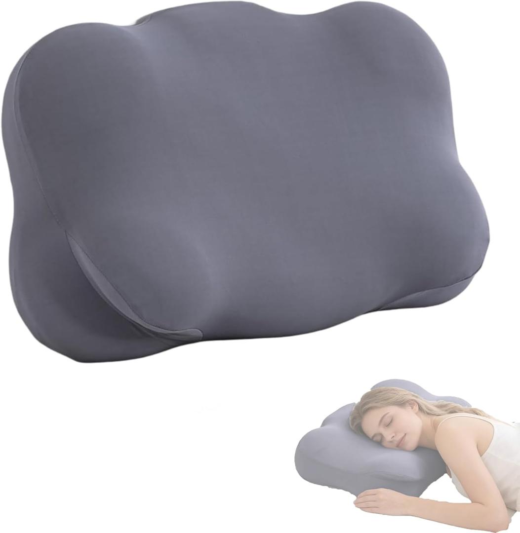 Cloud Pillow,Ergonomic Memory Foam Pillow,Cloud Neck Pillow,Adjustable Cervical Neck Support,Breathable&Mellow,Suitable for Side Back Stomach Sleepers(Dark Grey)