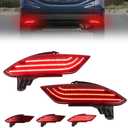 Rear Bumper Reflector Compatible with Hon-da HR-V 2016-2022, [3 in 1 Design] with Brake Light, Running Light & Sequential Turn Signal Light, Red LED Rear Reflector, Red Lens