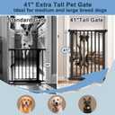 41" Extra Tall Dog/Pet Gate gate for Indoor,Heavy Duty Pressure Mount Baby Gate with Auto-Close & Walk Through,Adjustable Width 30-49.2 Inches, for Stairs, Doorways, Kitchen, Black