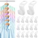 100 PCS Space Saving Hanger Hooks and Clips for Plastic Hangers (White)