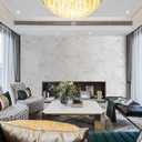 COLAMO Luxury Peel and Stick Backsplash,Faux Stone Mix Metal Smart Adhesive Mosaic Tile,Stick on Arabesque Geometric Water Jet, Accent Wall Tile for Kitchen,Fireplace,Bathroom(10,White Marble) (Silver Alps)