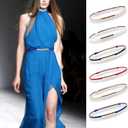 Women's Belt Patent Leather Belts Adjustable 22"-36" Skinny Slim Belt Leather Gold Color Buckle Waistband For Dress (Pink)