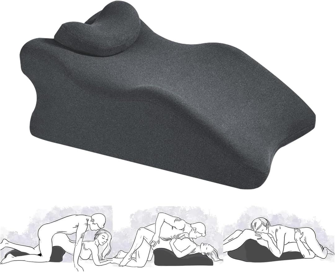 Memory Foam Wedge Pillow for Sleeping, Reading and Back Support, Intimacy Pillow Ergonomic Bed Pillow for Acid Reflux, Back Pain Relief with Removable Cover