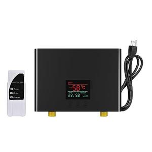 Electric Tankless Water Heater 110V, Instant Hot Water with Auto Temp Control & Self-Check, Mini Design for Bathroom Kitchen (3KW Black) (Black)