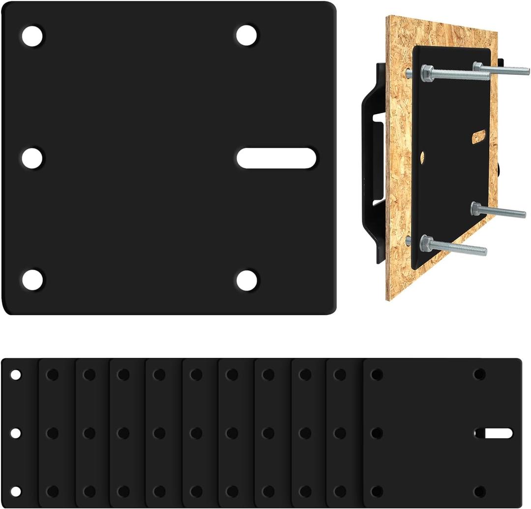 12Pcs Black E-Track Rail Mounting Back Plate, E-Track Accessories for Etrack Rail Installation