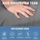 RV Bunk Mattress Replacement 72"x28"x3", High Density Foam with Cover