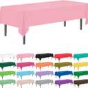 YSYJ 12 Pack Pink 54 x 108 Inch Disposable Plastic Tablecloths Rectangular Table Cloth Plastic Table Cover for Parties