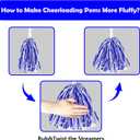 HAVAGDTM 36PCS Cheerleading Pom Poms Metallic Foil Plastic Pom Poms with Baton Handle for Game Sports Squads Dancing Party Football Basketball Club Spirit Sports Stage Performance Celebration