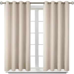 BGment Blackout Curtains - Grommet Thermal Insulated Room Darkening Bedroom and Living Room Curtains, Set of 2 Panels (52 x 45 Inch, Champagne)