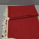 YZJZEDS Linen Tablecloth with Tassels, Farmhouse Style Burgundy Tablecloth, Water Resistant Burlap Tablecloths for Square Table, 52x52 Inch Burgundy