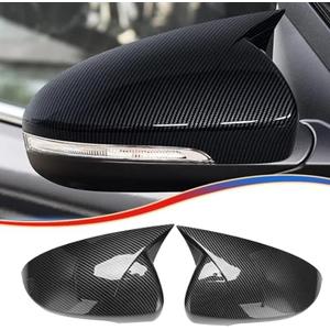 MUXEE 2PCS New Sports Rear Mirror Cover Caps for Hyundai Tucson 2016-2021 ABS Side Door Wing Mirror Cap Covers Exterior car Accessories -Carbon Fibe（Suitable for Models with Turn Signals